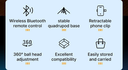 Ulanzi MA09 Smartphone Tripod Bluetooth Selfie Stick Desktop Tripod  for iPhone 12 13 14 GoPro Card Camera Live Streaming Video