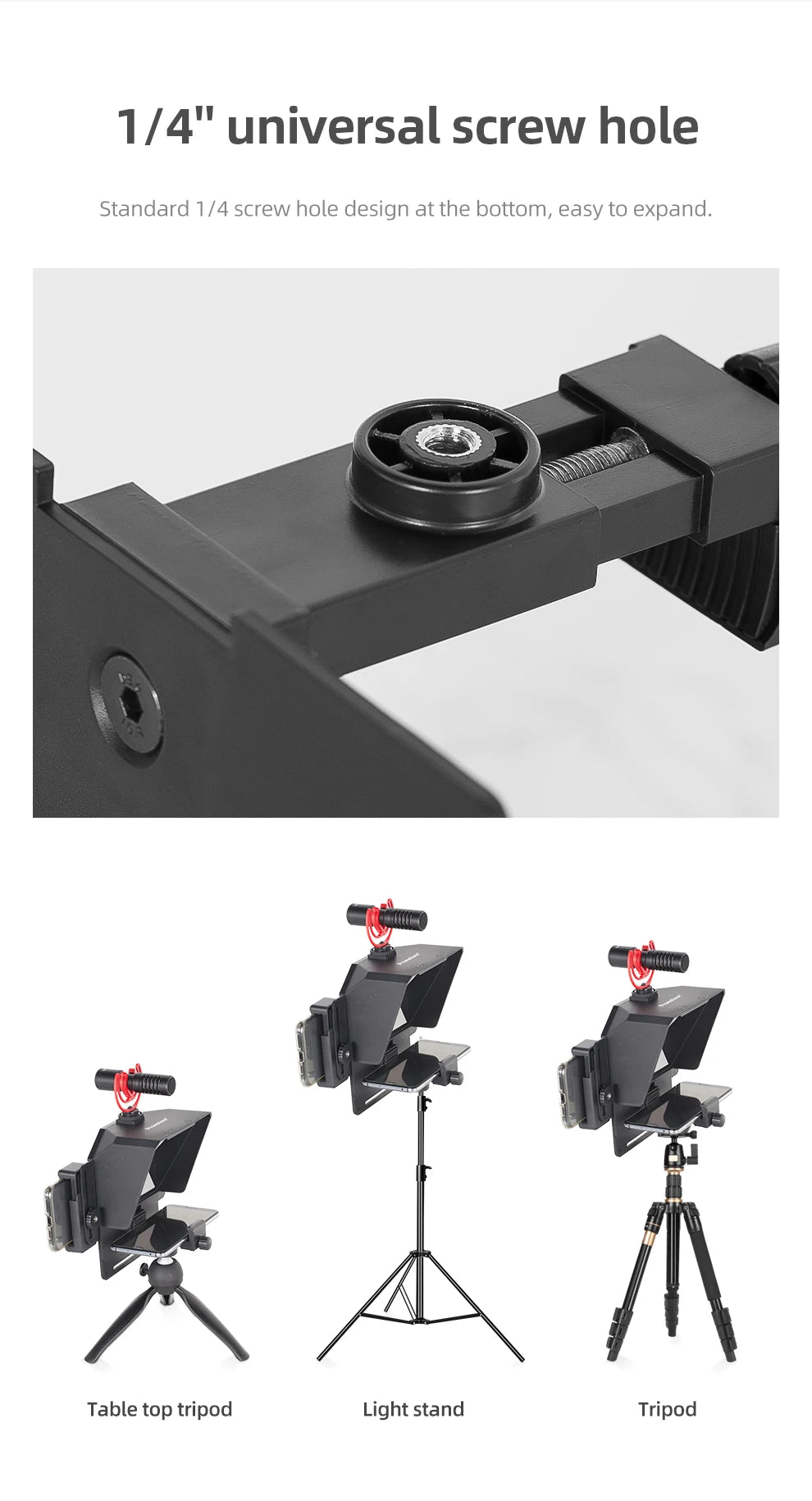 Teleprompter Portátil AMBITFUL Mini – Compatible con Smartphones y Cámaras