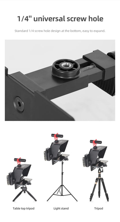 Teleprompter Portátil AMBITFUL Mini – Compatible con Smartphones y Cámaras