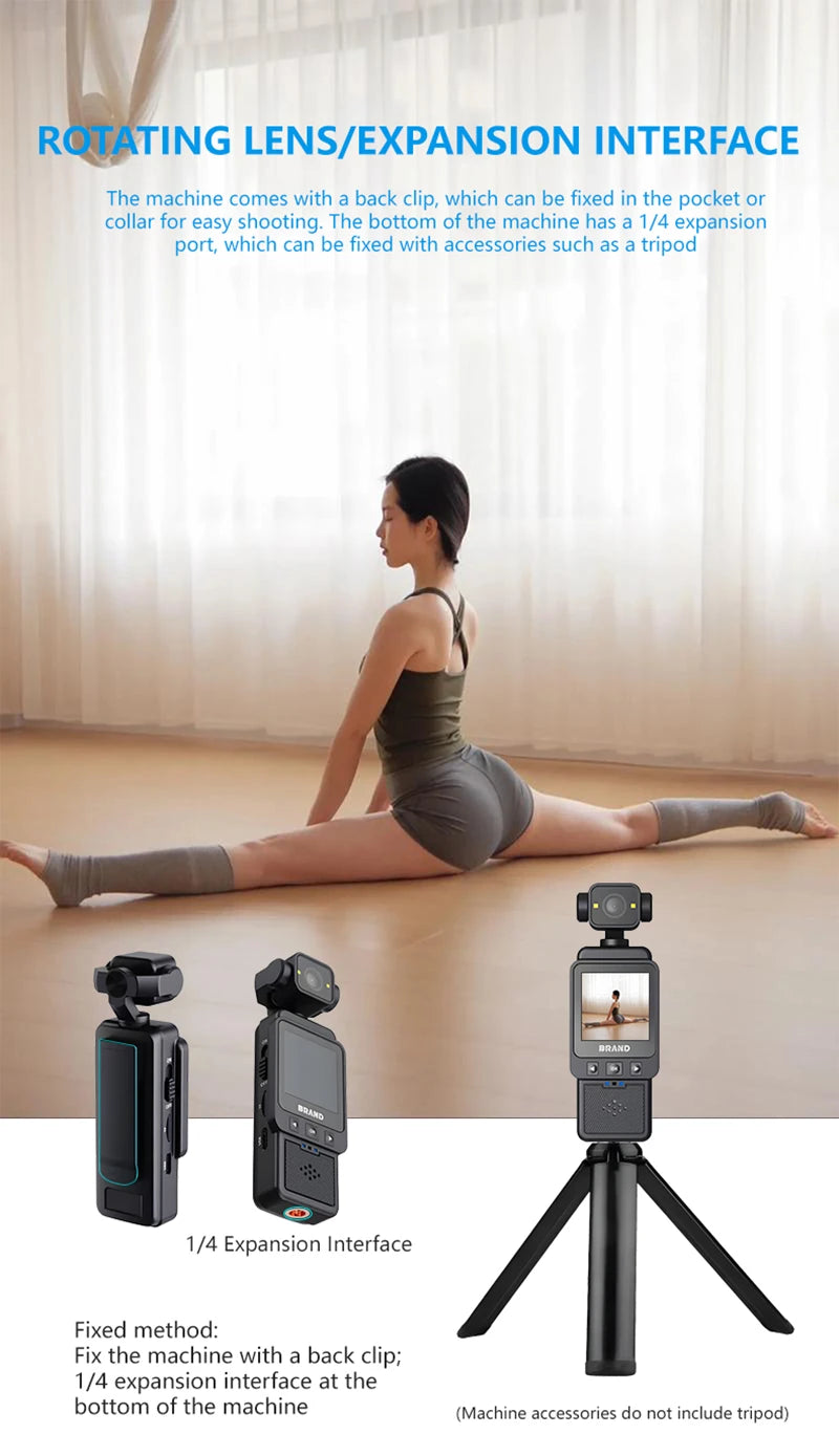 DV01 Ultra HD Portable Camera Built-in Flash Front 1.6-inch LCD Rear Screens Video 180° Screen Rotation Waterproof Recorder