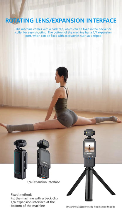 DV01 Ultra HD Portable Camera Built-in Flash Front 1.6-inch LCD Rear Screens Video 180° Screen Rotation Waterproof Recorder