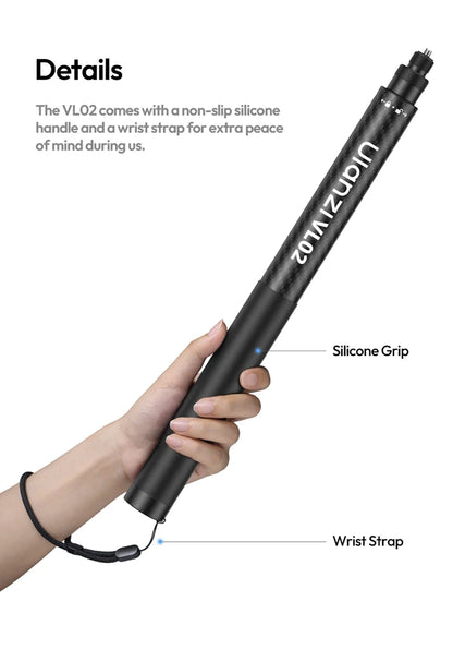 Ulanzi VL02 2.7M Selfie Stick Tripod Smartphone Retractable Invisible Selfie Stick For Gopro Hero 12 11 10 Insta360 X4 X3 X2 DJI