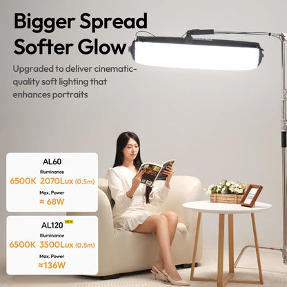 Ulanzi AL60 Inflatable LED Light 2700K-6500K Bi-Color Soft Air Light with Handle APP Control Portable for Photography Studio