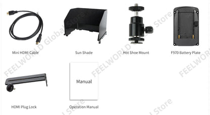 7 Inch Field Monitor HDMI Camera DSLR LCD IPS HD 1280x800 Video Assist External for Nikon Sony Canon Camera Gimbal FW759