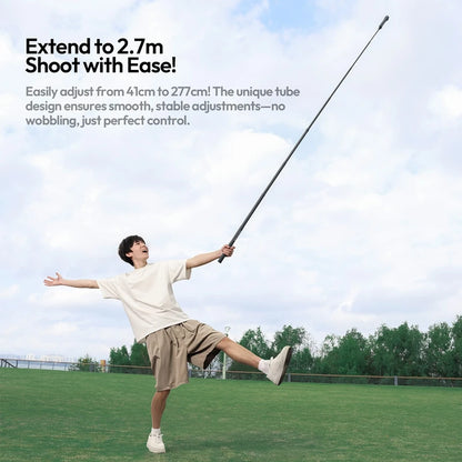 Ulanzi VL02 2.7M Selfie Stick Tripod Smartphone Retractable Invisible Selfie Stick For Gopro Hero 12 11 10 Insta360 X4 X3 X2 DJI