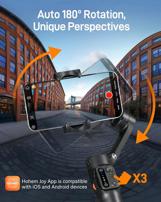 Hohem iSteady X3 SE 3-Axi Gimbal Stabilizer with Remote Control and Foldable Phone Stabilizer for iPhone/Samsung/Xiaomi/HuaWeii