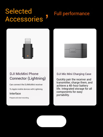 DJI Mic Mini (2TX + 1RX con Estuche de Carga) – 48h de Operación + Cancelación de Ruido Activa