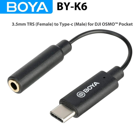 OYA BY-K6 – Cable Adaptador de Audio 3.5mm TRS a USB-C para DJI OSMO Pocket 1/2