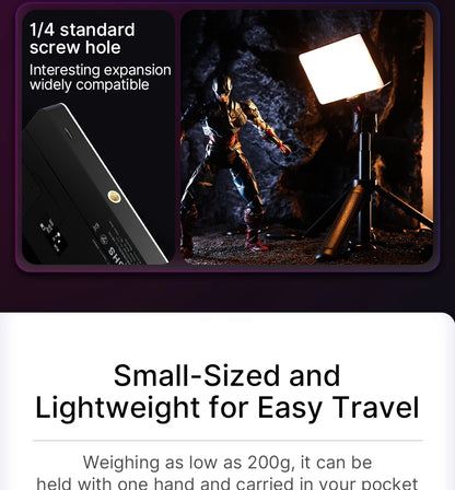 Ulanzi LT002 7 inch Pocket Fill Light RGB Full Color LED Panel Light CRI 95+ Photography Camera Light Creative Scene