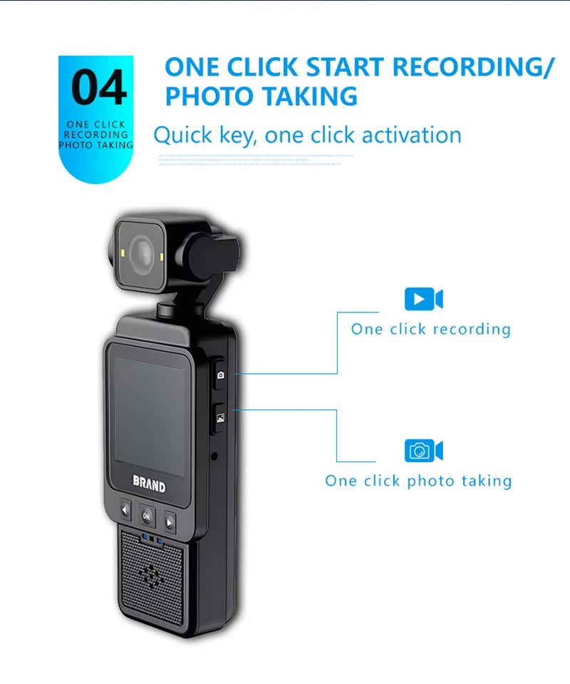 DV01 Ultra HD Portable Camera Built-in Flash Front 1.6-inch LCD Rear Screens Video 180° Screen Rotation Waterproof Recorder