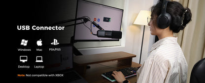 NearStream USB/XLR Mic Set – Micrófono Dinámico Profesional con Brazo Boom para Podcast, Gaming y Streaming