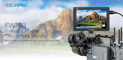 Feelworld FW703 3G SDI 4K HDMI Camera Field Monitor 7 Inch IPS Full HD 1920x1200 Portable DSLR Monitor for Sony Nikon Canon