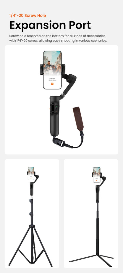 Hohem iSteady X3 SE 3-Axi Gimbal Stabilizer with Remote Control and Foldable Phone Stabilizer for iPhone/Samsung/Xiaomi/HuaWeii
