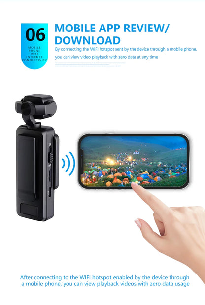 DV01 Ultra HD Portable Camera Built-in Flash Front 1.6-inch LCD Rear Screens Video 180° Screen Rotation Waterproof Recorder