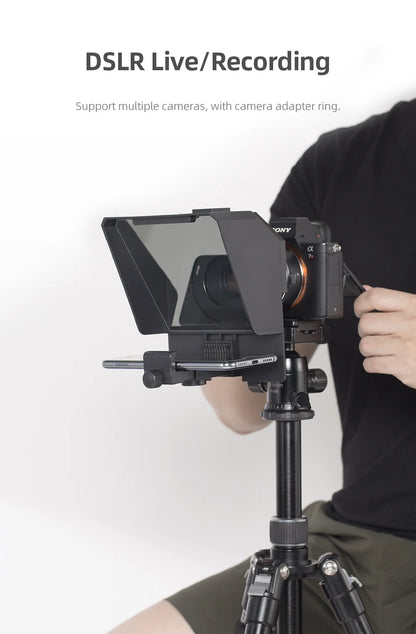 Teleprompter Portátil AMBITFUL Mini – Compatible con Smartphones y Cámaras
