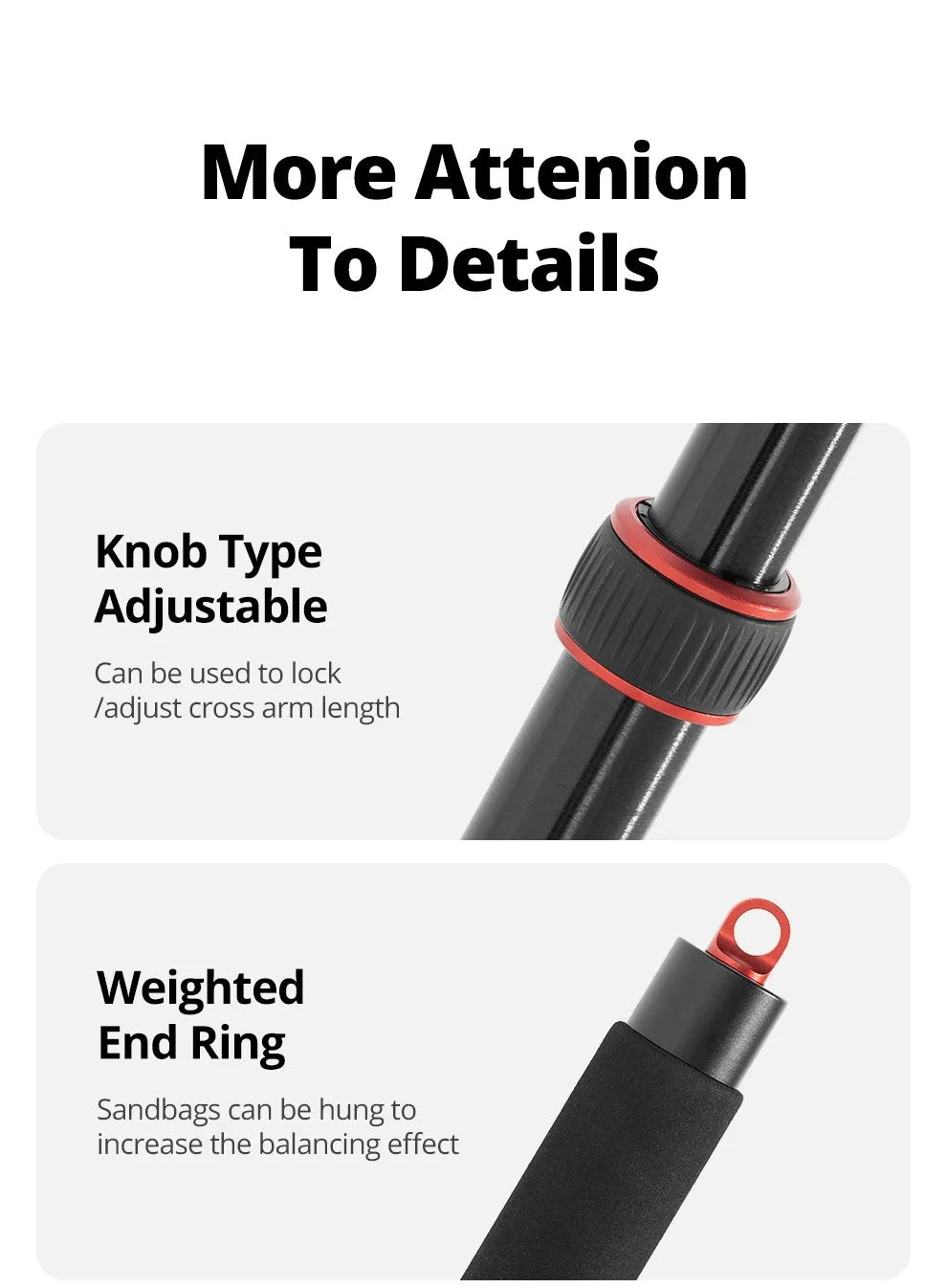 AMBITFUL GM104 Aluminium alloy tripod extenged crossbar ledgth 48-106cm adjuatbale for sony Canon Fuji nikon and mobile phone