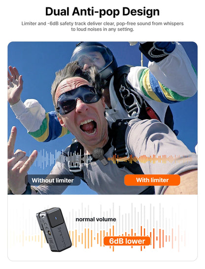 Saramonic Air – Micrófono Lavalier Inalámbrico con Cancelación de Ruido (300m, 24bit) para iPhone 15/16, Android y Cámaras