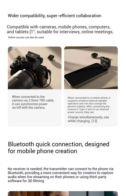 DJI Mic Mini (2TX + 1RX con Estuche de Carga) – 48h de Operación + Cancelación de Ruido Activa