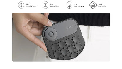 Huion Keydial K20 | Teclado Mini Inalámbrico con 18 Teclas Personalizables y Dial para Tabletas Gráficas, PC y Móviles