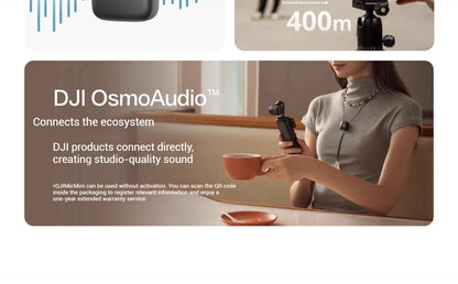 DJI Mic Mini (2TX + 1RX con Estuche de Carga) – 48h de Operación + Cancelación de Ruido Activa