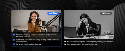 NearStream USB/XLR Mic Set – Micrófono Dinámico Profesional con Brazo Boom para Podcast, Gaming y Streaming