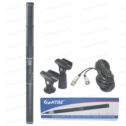 HTDZ HT-81 – Micrófono Shotgun Cardioide de Condensador para Entrevistas y Cámaras DSLR