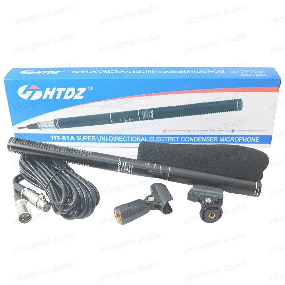 HTDZ HT-81 – Micrófono Shotgun Cardioide de Condensador para Entrevistas y Cámaras DSLR