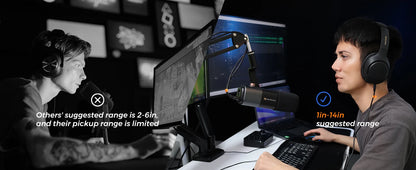 NearStream USB/XLR Mic Set – Micrófono Dinámico Profesional con Brazo Boom para Podcast, Gaming y Streaming